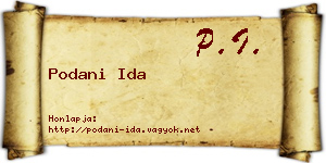 Podani Ida névjegykártya